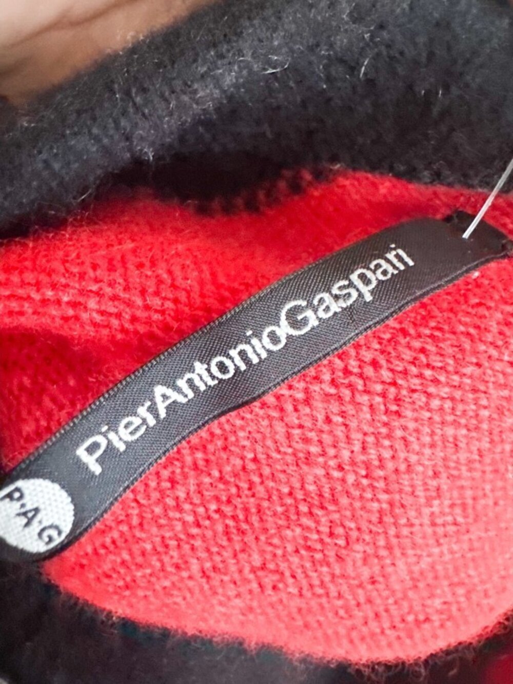 Pier Antonio Gaspari Virgin Wool Cashmere Blend Orange Black Stripe Sweater M/L - Picture 2 of 5